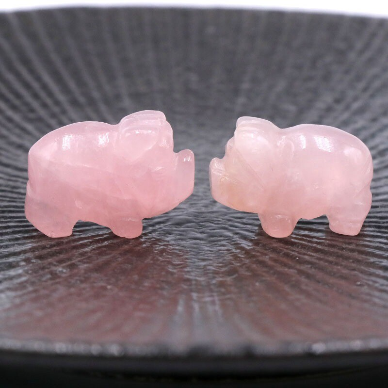 Natural Colorful Quartz Mini Crystal Piggy Animal Carved Chakra Gemstone Decor