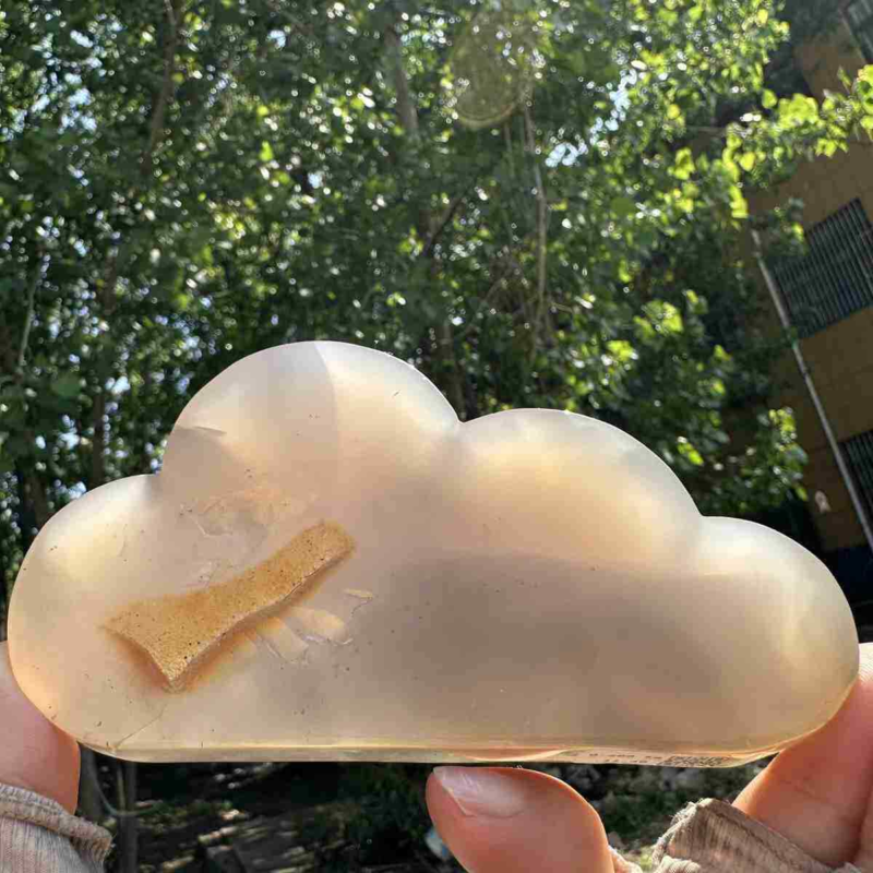 200g natural agate hand carved cloud skull quartz crystal cluster reiki