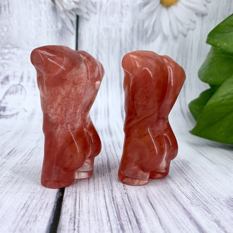 1PC Red melting stone Male Models Crystal Decoration Reiki Heal Collection gift