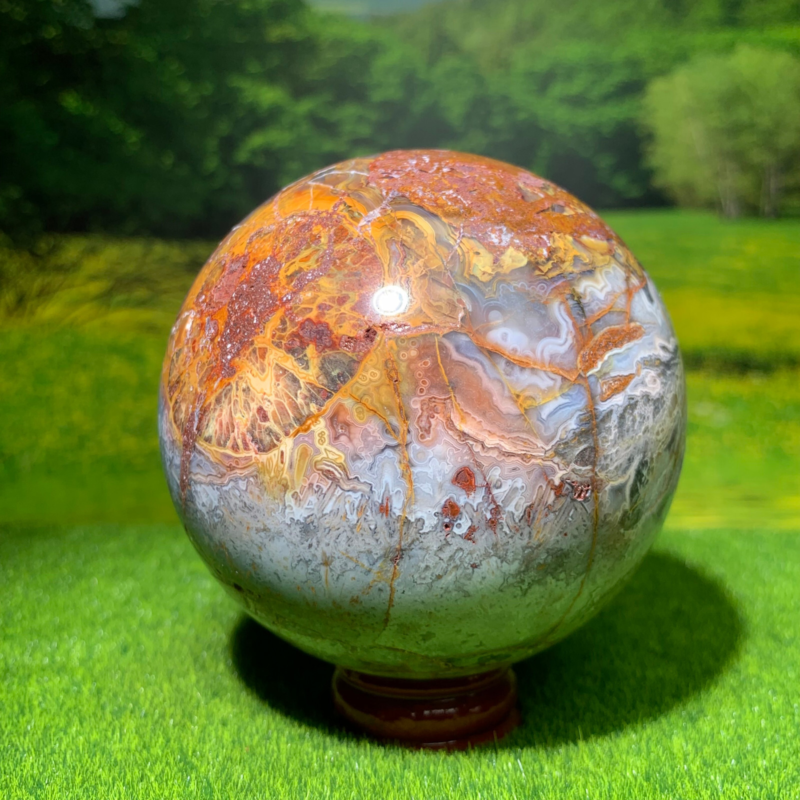 646G Natural mexican stone Quartz Ball Crystal Sphere Mineral Specimen Healing