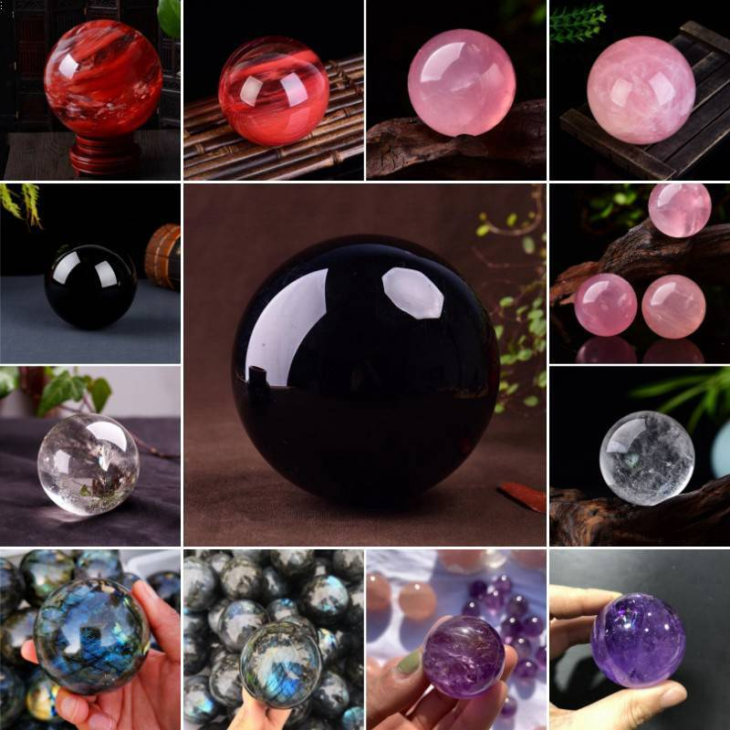 Natural Quartz Crystal Healing Gems Sphere Ball Energy Stone Reiki Decor + Stand