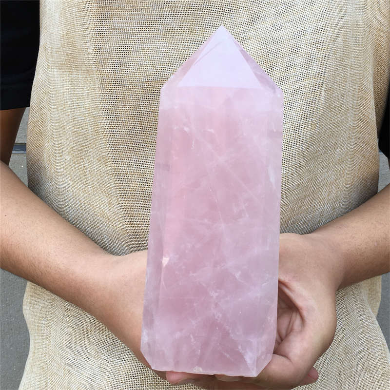 1.19kg Natural Rose quartz obelisk quartz cystal wand point gem healing