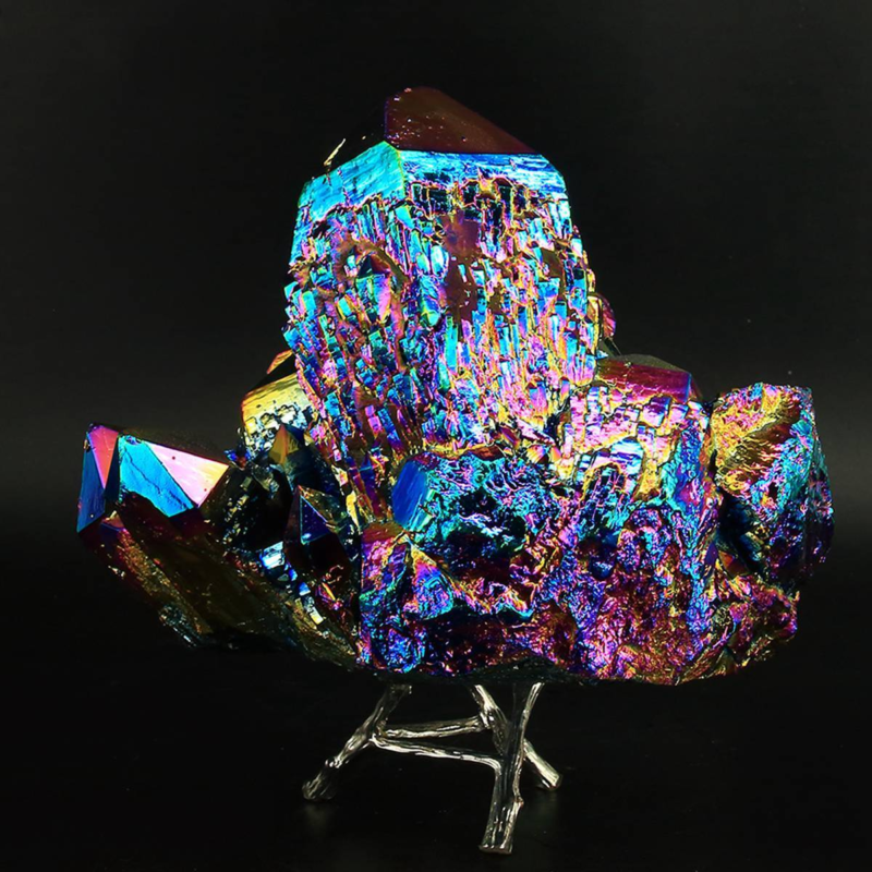 2314g Colourful Crystal Cluster Quartz Mineral Specimen Decoration Electroplate