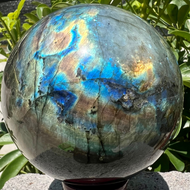 3.98LB Natural elongated quartz crystal energy healing ball