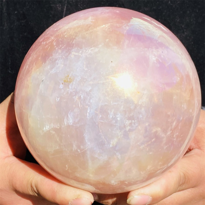 2900g  Rose Crystal Ball Treasure electroplated Powder Healing Sphere