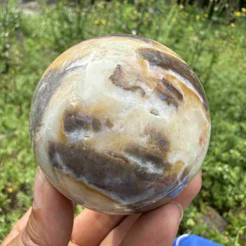 360g Natural Amazonite Quartz Sphere Crystal Polished Ball Reiki Healing Decor