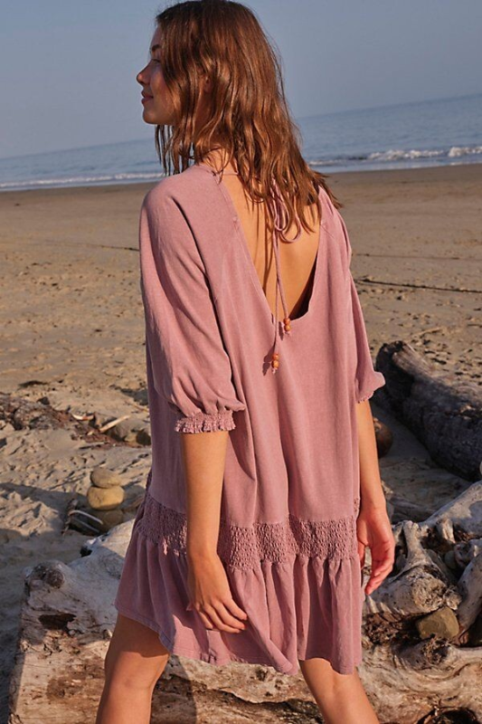 Free People Jenny Babydoll Ruffle Mini Dress, Pink Rose, X-Small, RRP $200