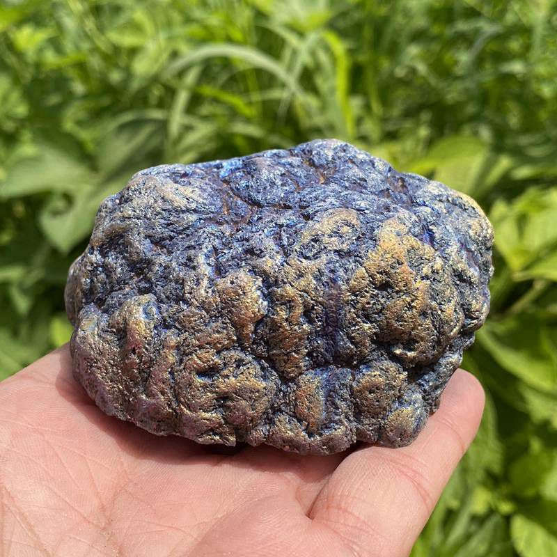 230g Electroplating color Natural Crystal Agate cave ornaments crystal cluster q