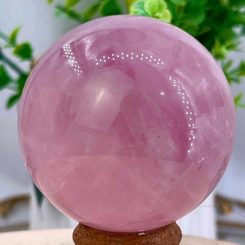 243G Natural Crystal Pink Rose Chakra Quartz Sphere healing ball Specimen