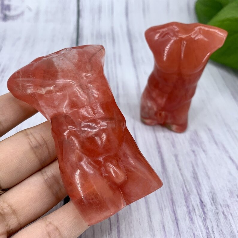 1PC Red melting stone Male Models Crystal Decoration Reiki Heal Collection gift