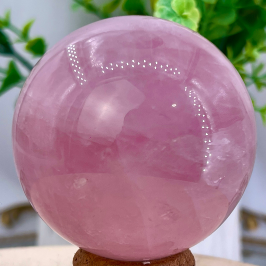 243G Natural Crystal Pink Rose Chakra Quartz Sphere healing ball Specimen