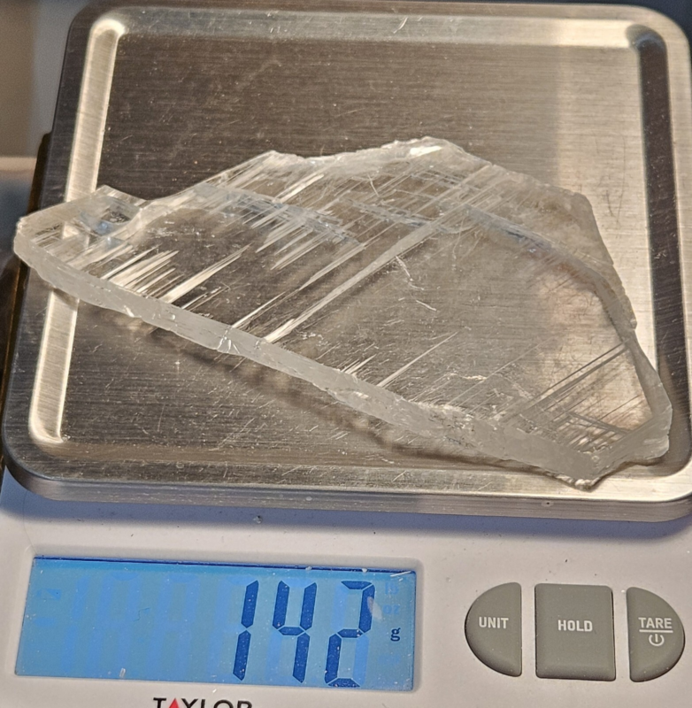 Natural Selenite Window Crystal Slab Raw Gypsum Plate Healing Reiki Mineral 142g