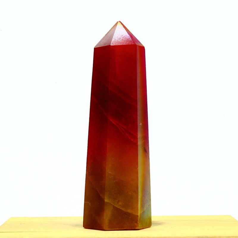 263g Electroplated Natural Crystal Quartz Tower Crystal Point rainbow Healing