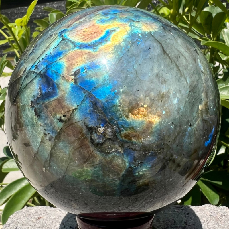 3.98LB Natural elongated quartz crystal energy healing ball