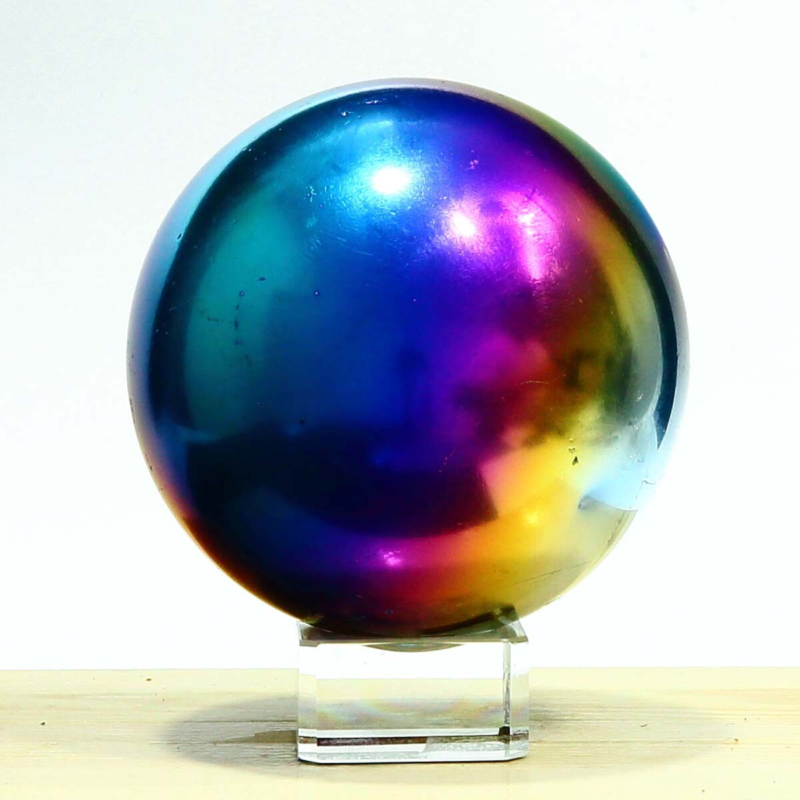 841g Natural Crystal Electroplated Rainbow Crystal Ball Quartz Sphere Healing