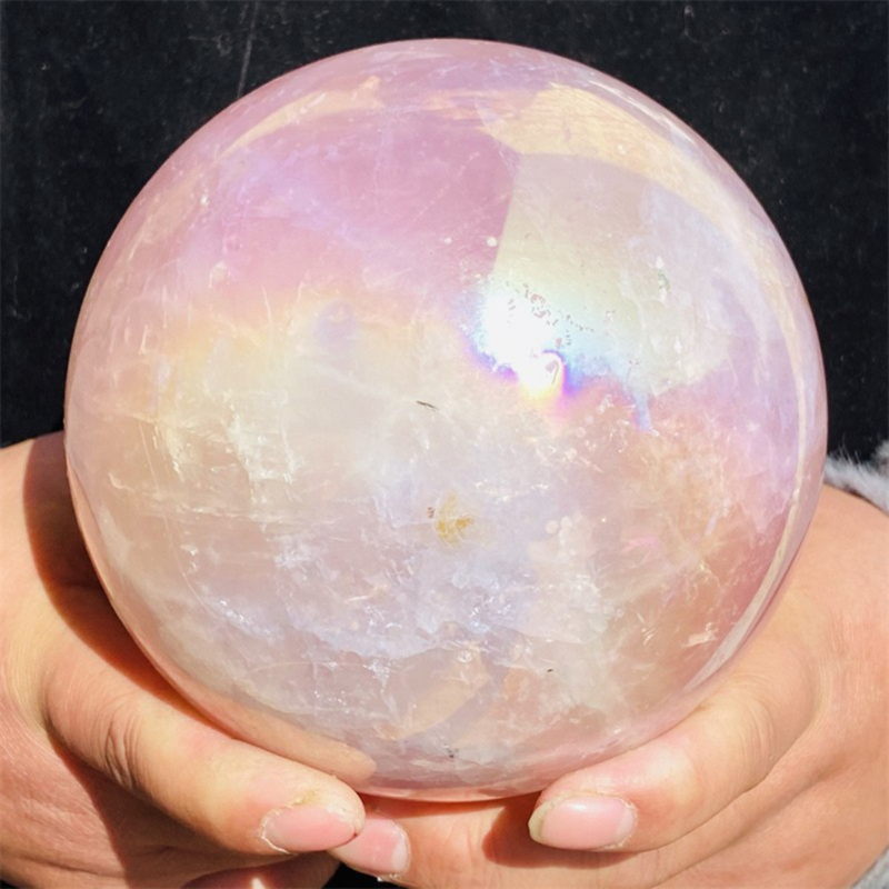 2900g  Rose Crystal Ball Treasure electroplated Powder Healing Sphere