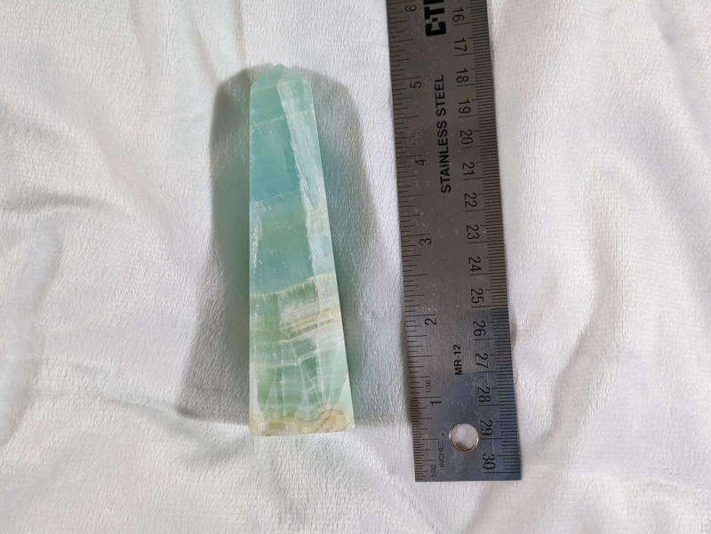 200g Caribbean Calcite Tower Natural Crystal Blue Aqua Material