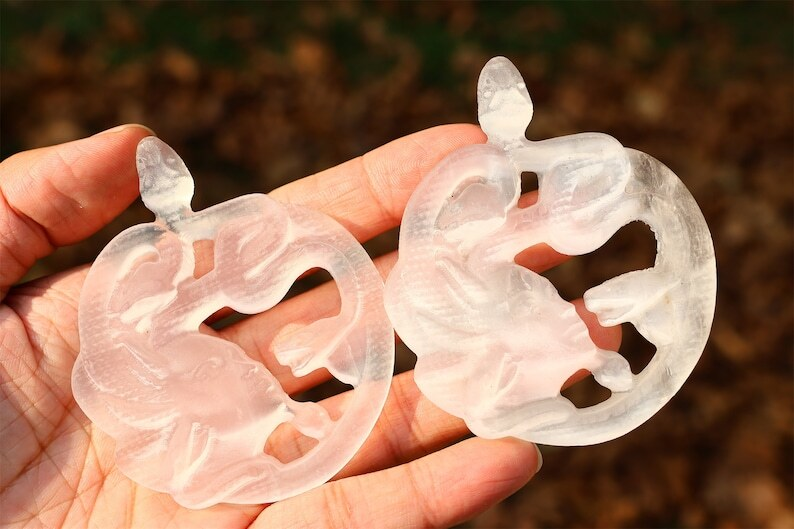 3.1" Hand Carved Natural Gypsum Medusa Reiki Crystal Skull Decor Crystal Gift 1x