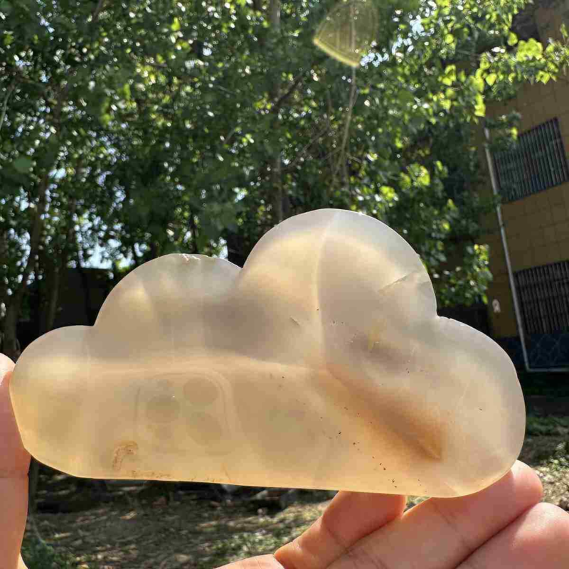 200g natural agate hand carved cloud skull quartz crystal cluster reiki