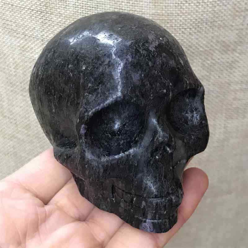 0.57kg Natural black jade quartz skull carved Quartz Crystal skull Healing