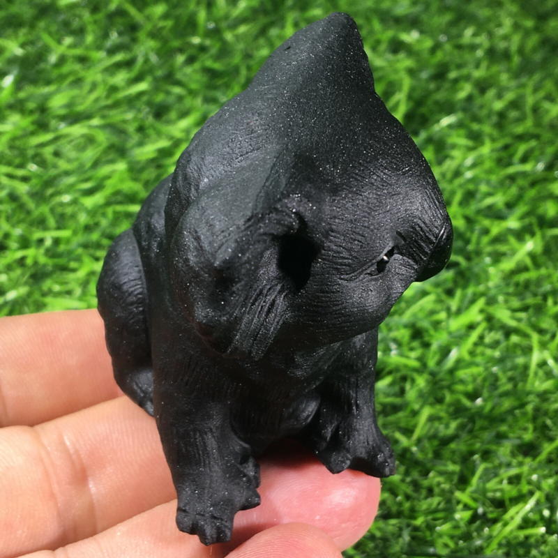 2.3“ Natural Hand Carved Quartz Crystal Obsidian Skull Reiki koala 1PC