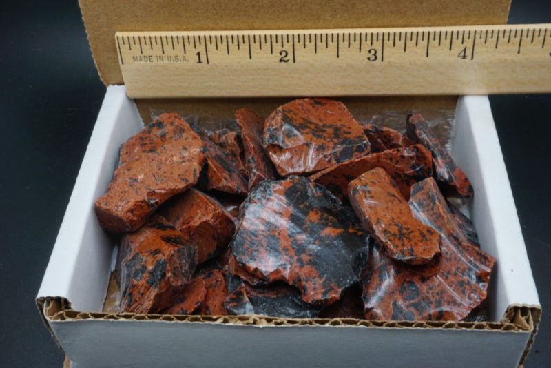 Mahogany Obsidian 1/2 Lb Box Natural Brown Black Crystal Chunks Volcanic Glass