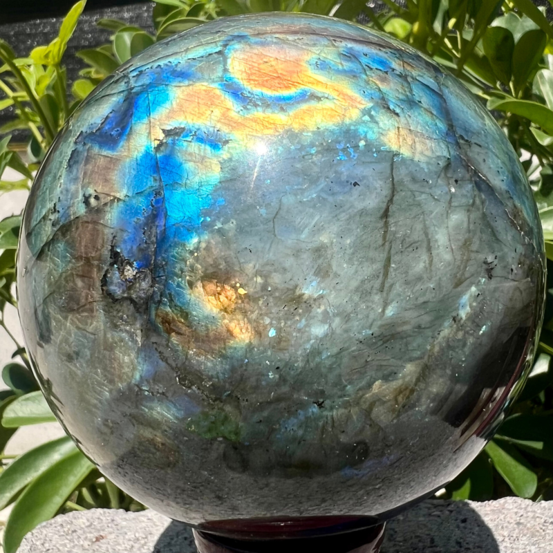 3.98LB Natural elongated quartz crystal energy healing ball