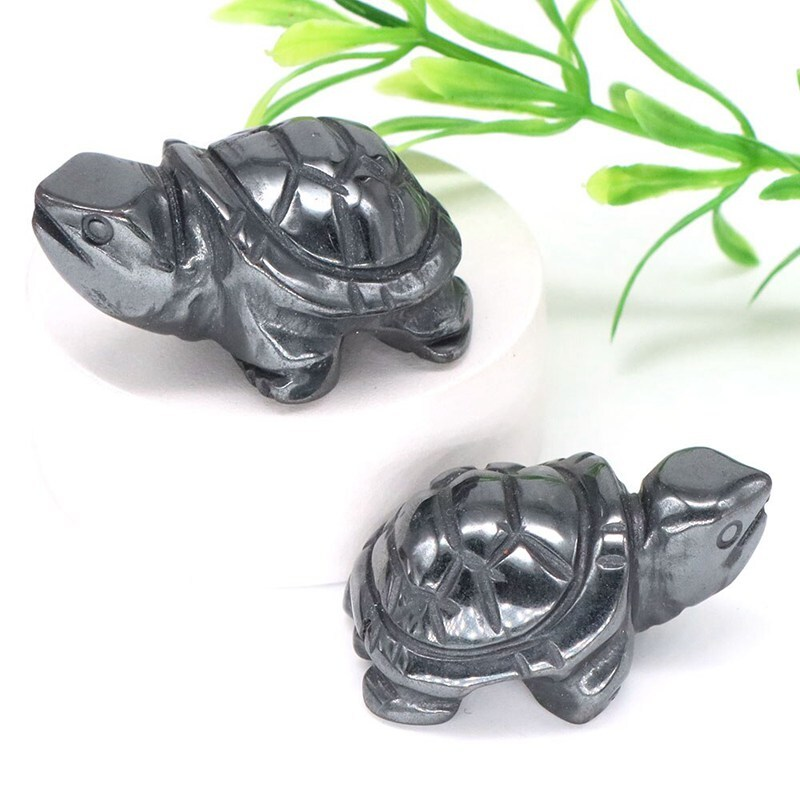 Natural Quartz Carved Longevity Tortoise Crystal Healing Gemstone Animal Turtle