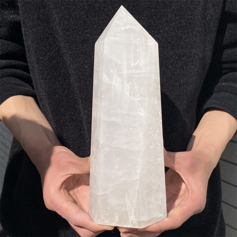 2550gNatural  White Quartz Obelisk Crystal Wand Point Healing Mineral Stone