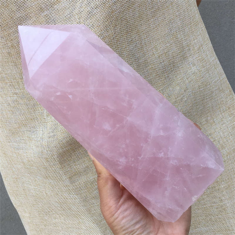 1.19kg Natural Rose quartz obelisk quartz cystal wand point gem healing