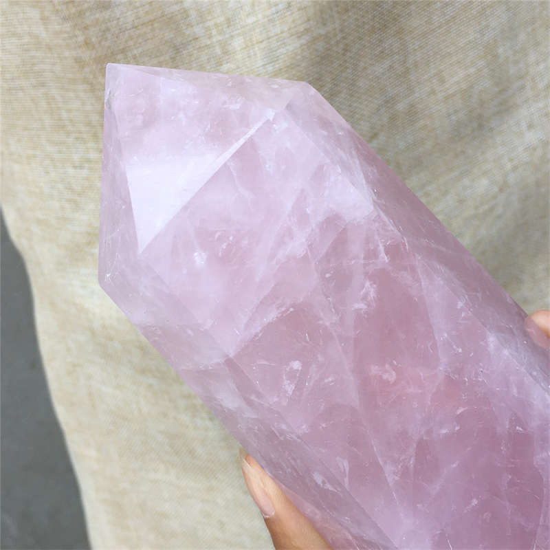 1.19kg Natural Rose quartz obelisk quartz cystal wand point gem healing