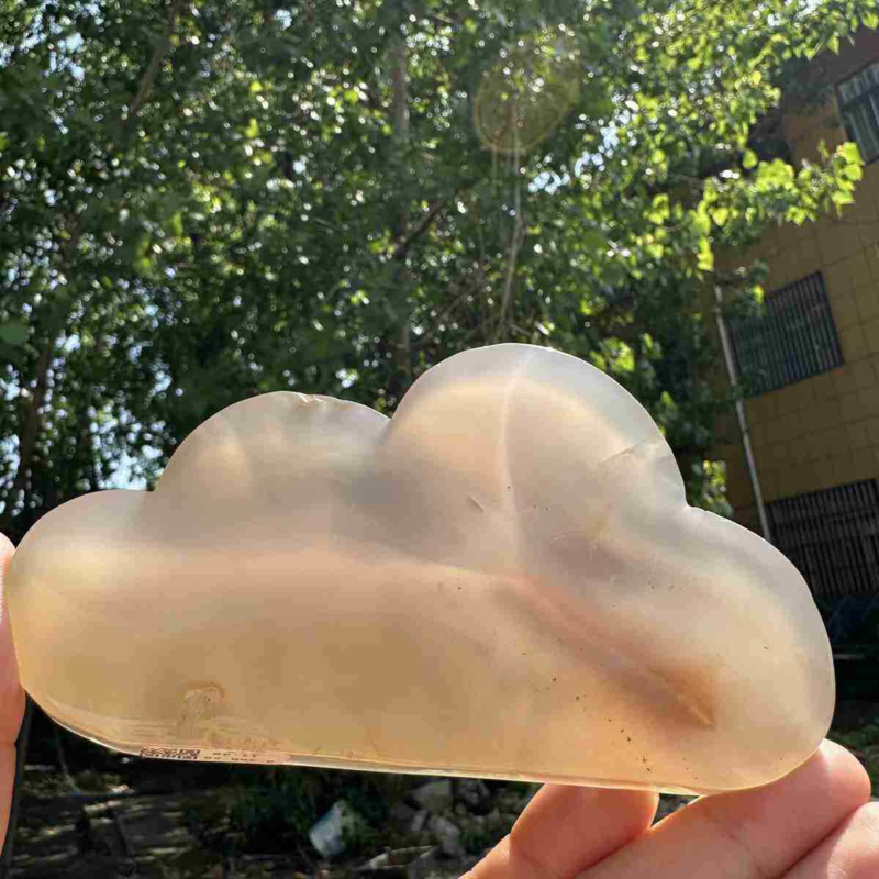 200g natural agate hand carved cloud skull quartz crystal cluster reiki