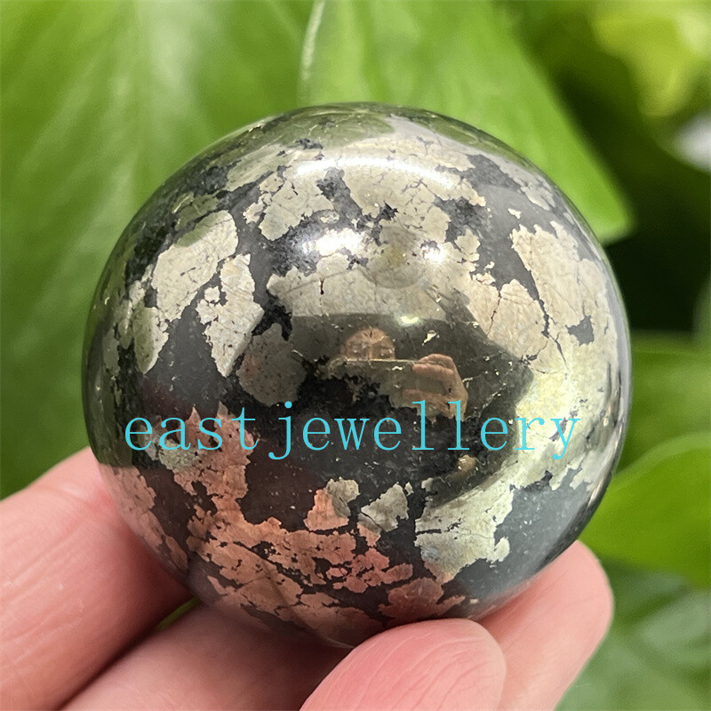 40mm+ Natural Chalcopyrite Carved sphere quartz crystal Ball Reiki Healing 1pc