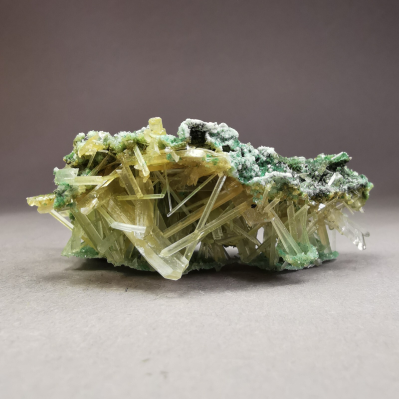 8.57 g RARE Gypsum var. Selenite w. Atacamite / Poland / Rough Crystal Specimen