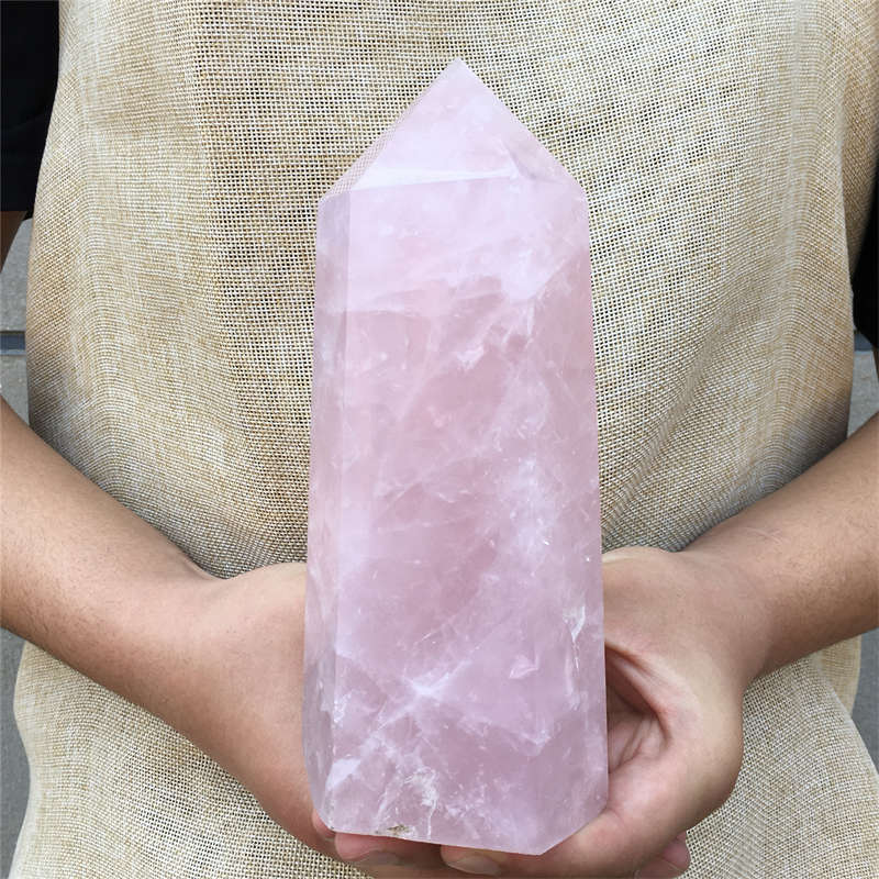 1.19kg Natural Rose quartz obelisk quartz cystal wand point gem healing