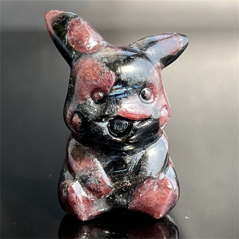 1.5" Natural quartz carved Pikachu skull Quartz crystal skull reiki healing