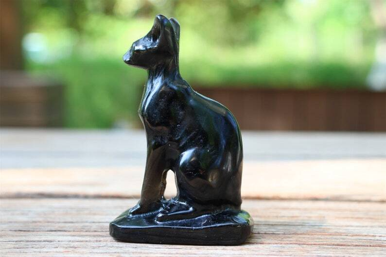 3.5" Natural Silver Obsidian Carved Hairless Cat Reiki Crystal Skull Decor 1PC