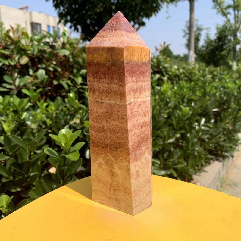 1084g Natural Pork Stone Quartz Obelisk Crystal Wand Point Tower Reiki Healing