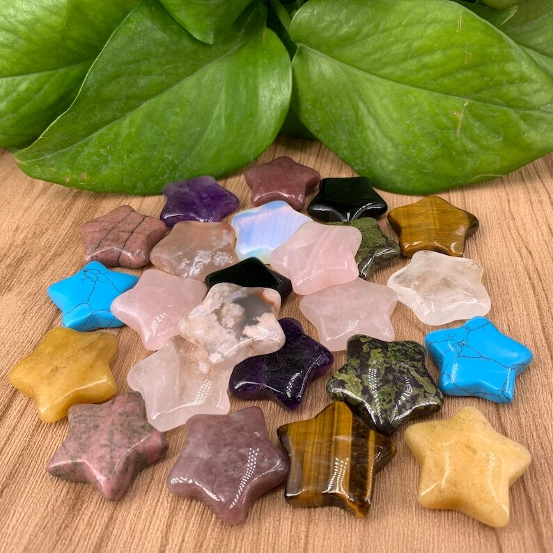 Mix Material Crystal Star Carving Pendants Collection Reiki Heal Wholesale Gift