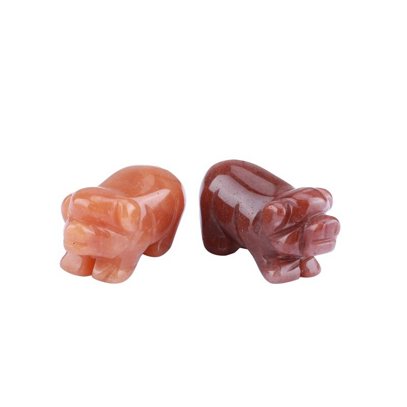 1.5'' Natural Quartz Crystal Cute Baby Piggy Hand Carved Healing Animal Decor