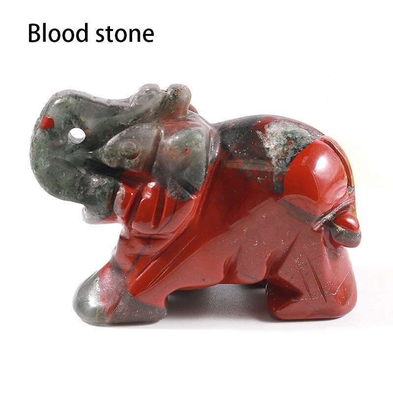 Natural Quartz Baby Elephant Stone Crystal Healing Carved Gemstone Animal Decor