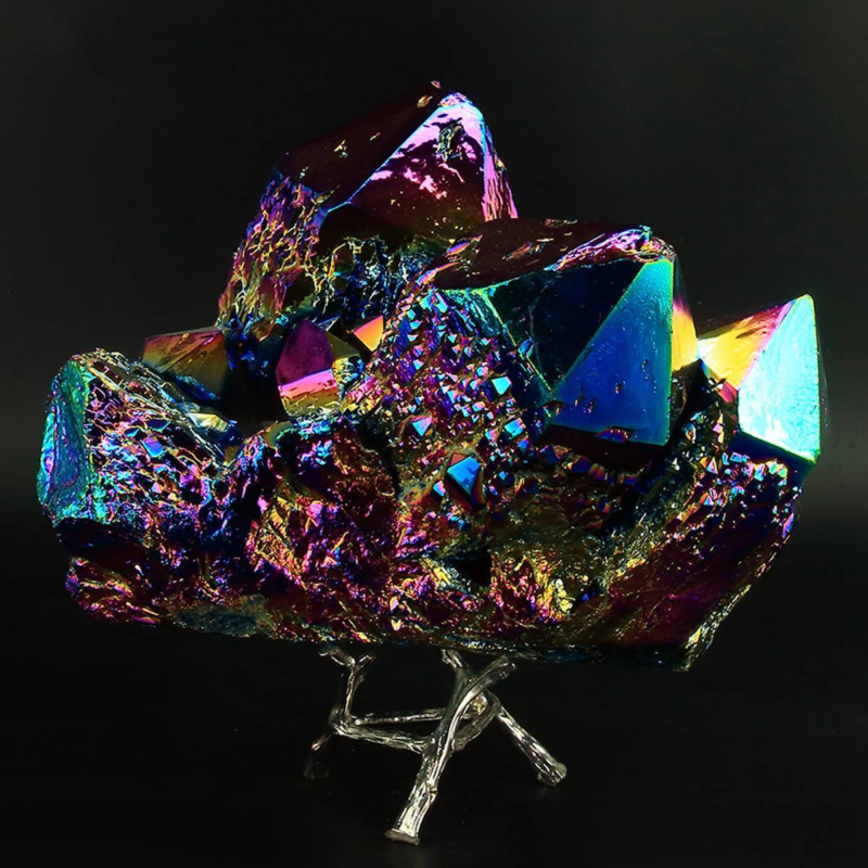 2314g Colourful Crystal Cluster Quartz Mineral Specimen Decoration Electroplate