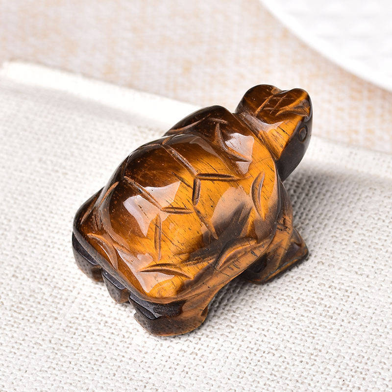 Natural Quartz Carved Longevity Tortoise Crystal Healing Gemstone Animal Turtle