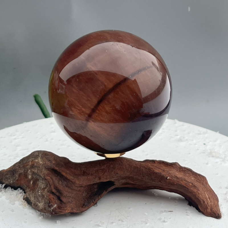 339 Ke Natural Fluorite Ball Colorful Quartz Crystal Gem Repair + Bracket