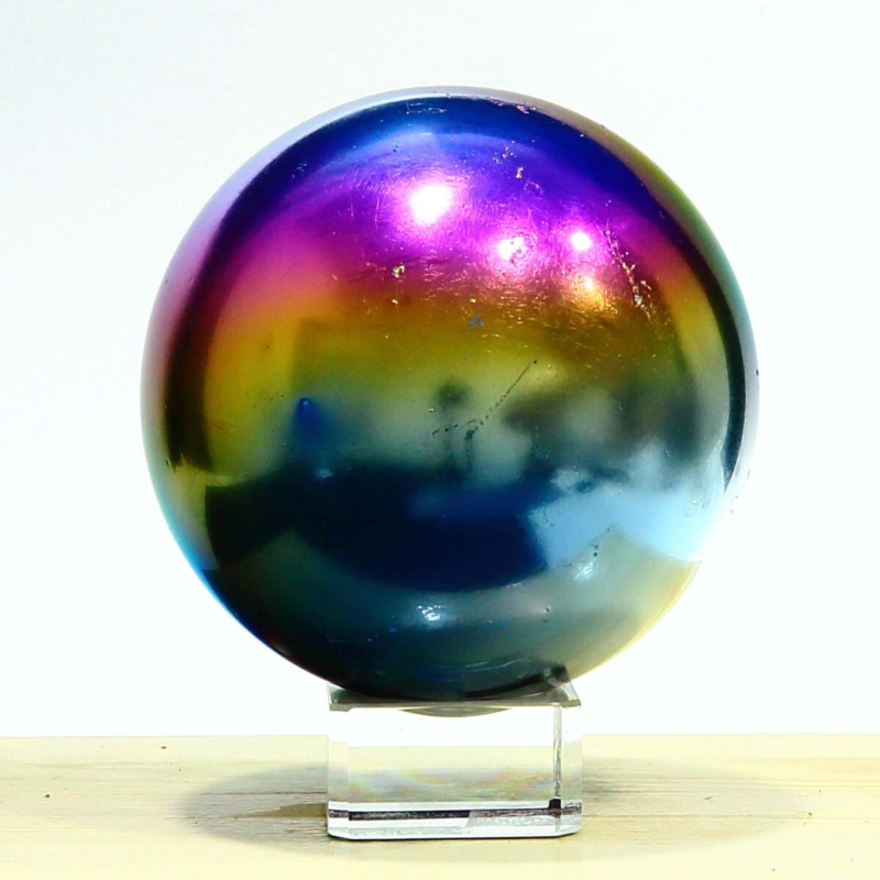 841g Natural Crystal Electroplated Rainbow Crystal Ball Quartz Sphere Healing