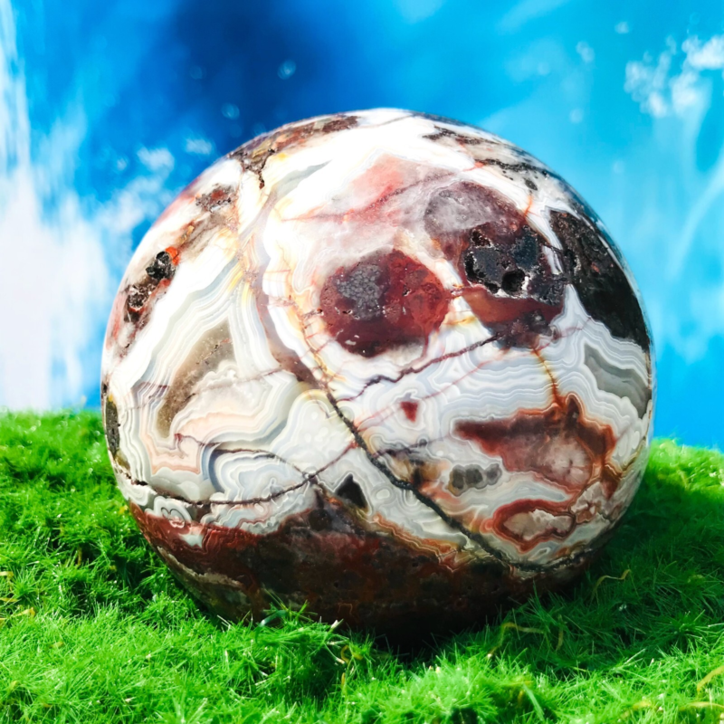 619G Rare Natural Mexican stone Quartz Sphere Crystal Ball Specimen Healing