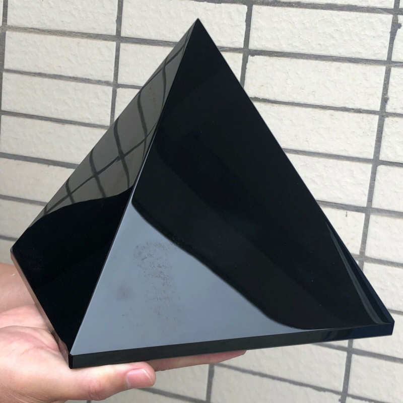 14.88LB  Natural beautiful Obsidian Pyramid polished Reiki Stone Healing