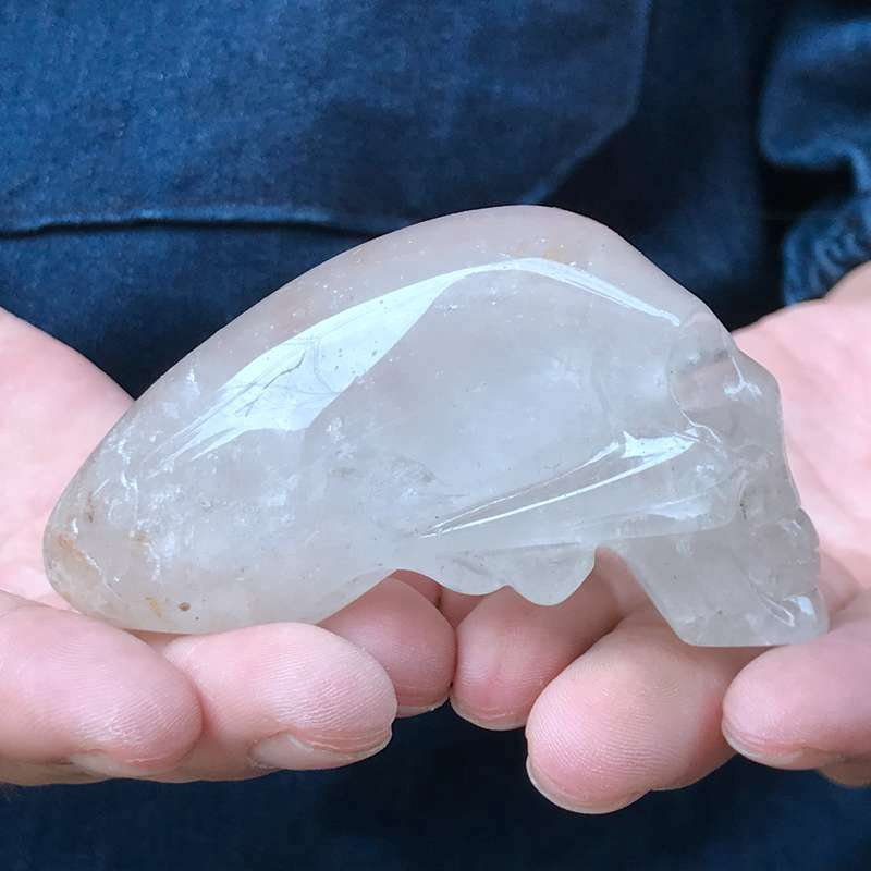 0.15kg Natural clear quartz skull carved Quartz Crystal skull Healing
