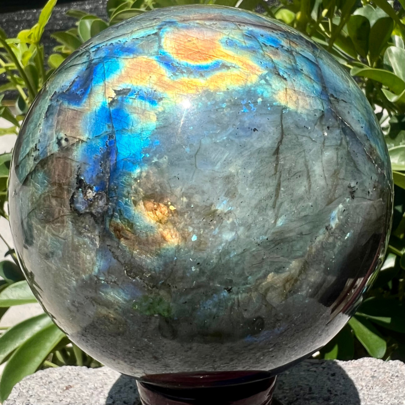 3.98LB Natural elongated quartz crystal energy healing ball