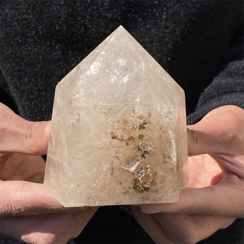 650gNatural  White Quartz Obelisk Crystal Wand Point Healing Mineral Stone